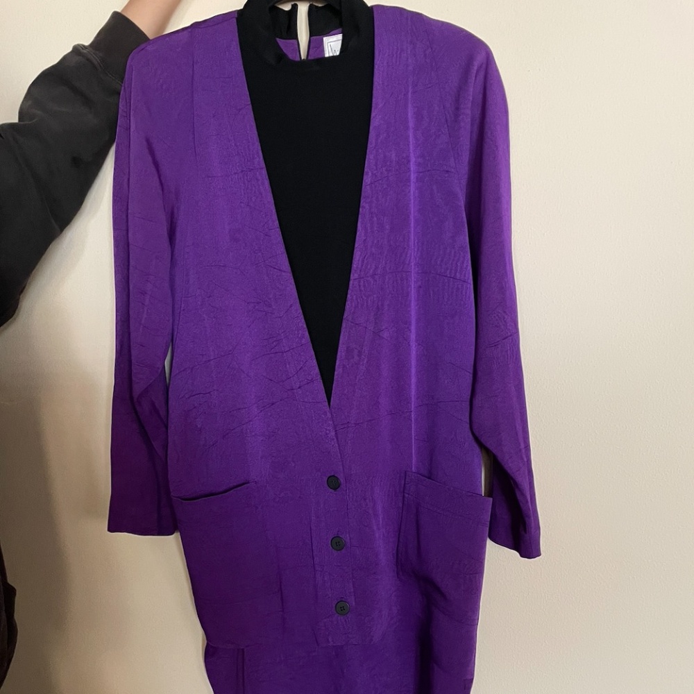 Nicole Miller Purple and Black Dress